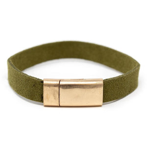 Multi Stretch Bracelets with Olive Suede - Mimmic Fashion Jewelry