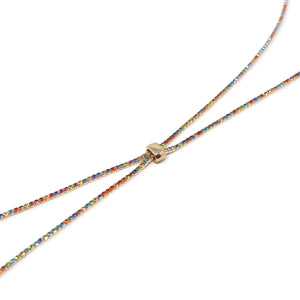 MultiColor Crystal Lariat Slider Necklace - Mimmic Fashion Jewelry