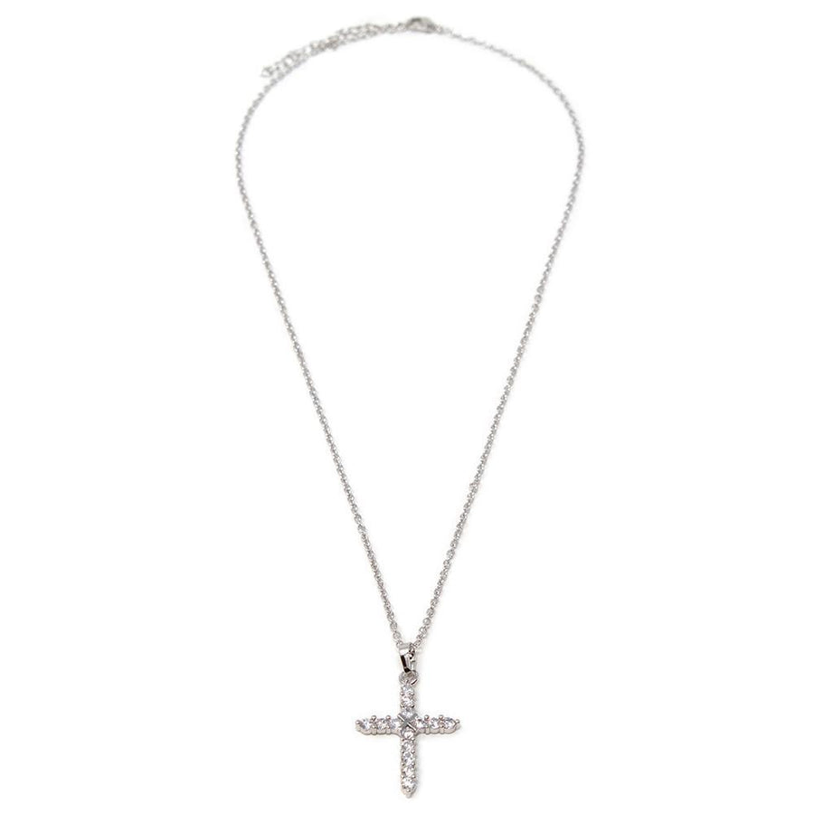 Necklace CZ Cross Pendant - Mimmic Fashion Jewelry