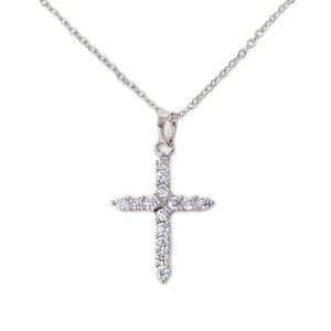 Necklace CZ Cross Pendant - Mimmic Fashion Jewelry