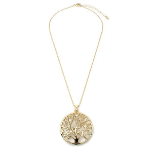 Necklace Gold Tone with Tree of Life Pendant - Mimmic Fashion Jewelry