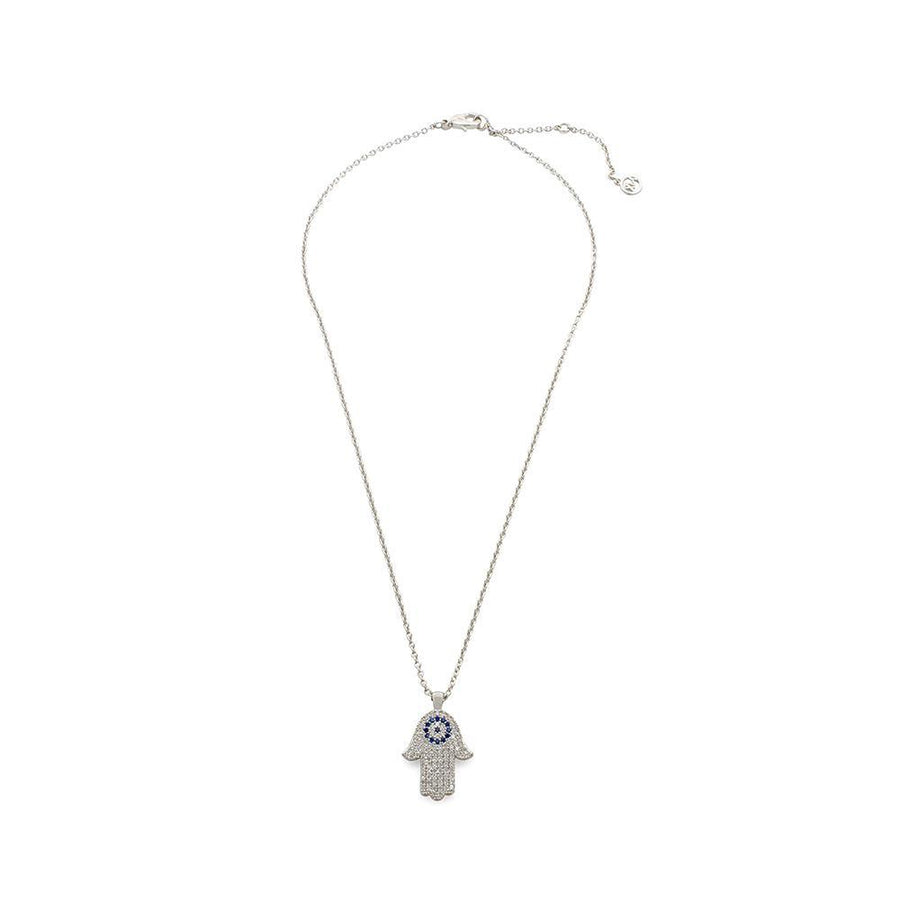 Necklace HamsaHand RhodiumPl - Mimmic Fashion Jewelry