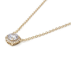 Necklace Rounded SQ CZ Station - Mimmic Fashion Jewelry