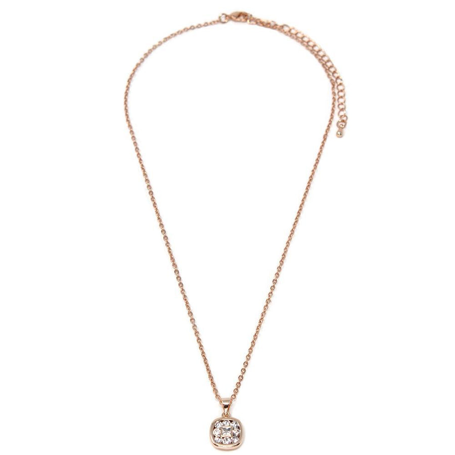 Necklace w/ SQ CZ Pendant - Mimmic Fashion Jewelry
