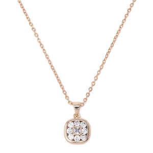 Necklace w/ SQ CZ Pendant - Mimmic Fashion Jewelry