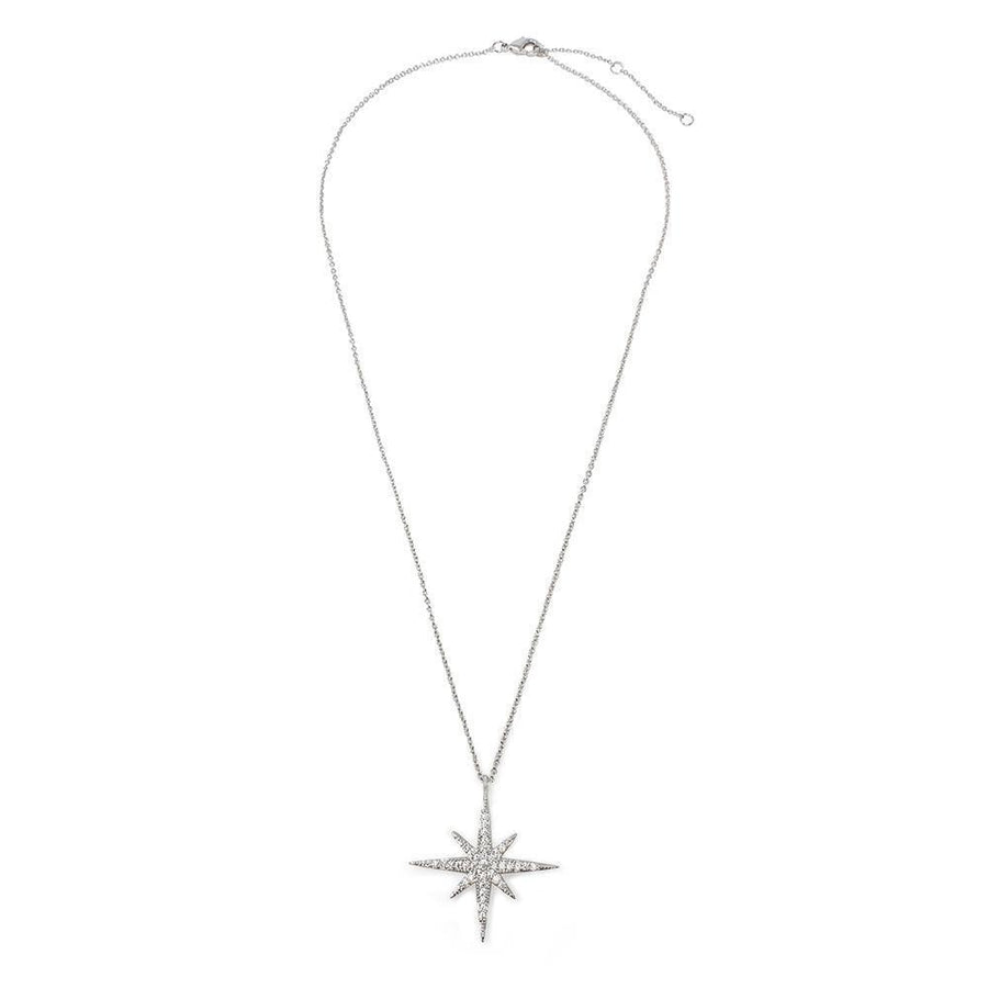 Neck with Star Pendant Rhodium Plated - Mimmic Fashion Jewelry