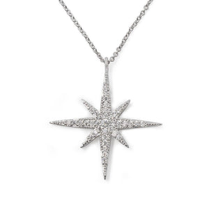 Neck with Star Pendant Rhodium Plated - Mimmic Fashion Jewelry