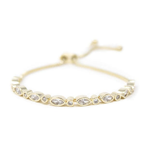 Oval CZ Slide Bracelet Gold Plated - Mimmic Fashion Jewelry