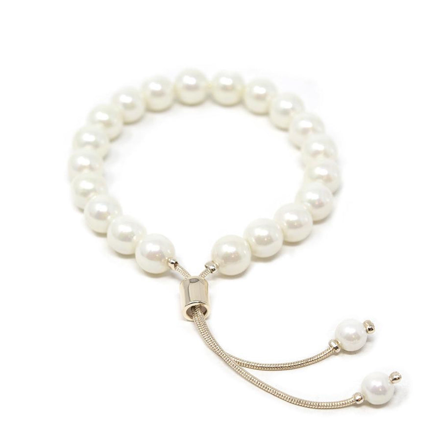 Pearl Bead Adjustable Sliding Bracelet - Mimmic Fashion Jewelry