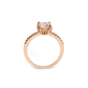 Promise Ring Rose Goldtone w/Pave and Crystal - Mimmic Fashion Jewelry