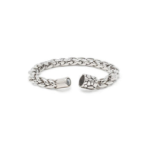 Rhodium Bracelet with Magnetic Clasp - Mimmic Fashion Jewelry