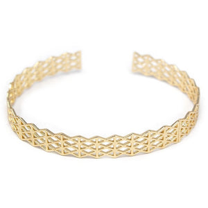 Rhombus Cuff Bracelet Gold Tone - Mimmic Fashion Jewelry