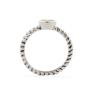 Ring 2T Round CZ Clear - Mimmic Fashion Jewelry