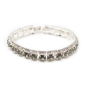 Round Black Crystal Bracelet - Mimmic Fashion Jewelry