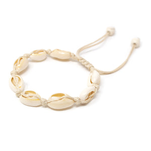 Sea Shell Adjustable Rope Bracelet, Beige - Mimmic Fashion Jewelry