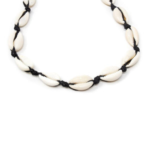 Sea Shell Rope Choker Black - Mimmic Fashion Jewelry