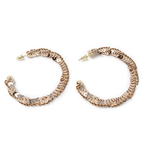 Sequin Hoop Earrings Rose Gold T - Mimmic Fashion Jewelry