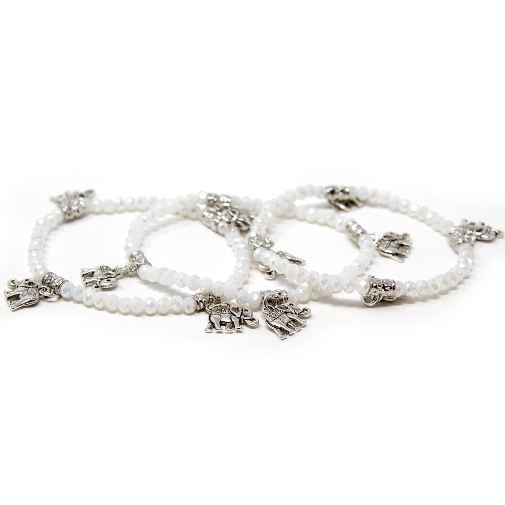 Enamel elephant charms, bracelet charms, jewelry charms, charm bracelets,  white elephant charms
