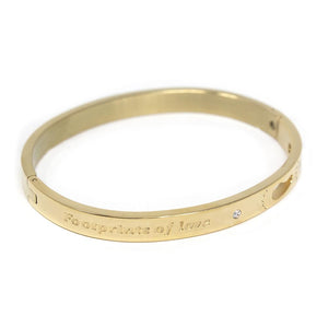Stainless St Bangle Footprints Gold Pl - Mimmic Fashion Jewelry