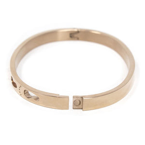 Stainless St Bangle Footprints Rose Gold Pl - Mimmic Fashion Jewelry