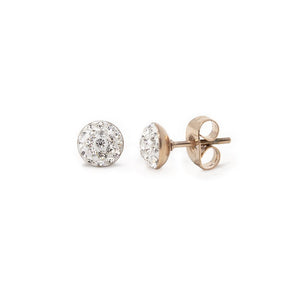 Stainless St CZ Stud Earrings Set of Three R Gold Pl - Mimmic Fashion Jewelry