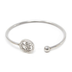 Stainless St Crystal Tree of Life Bangle - Mimmic Fashion Jewelry