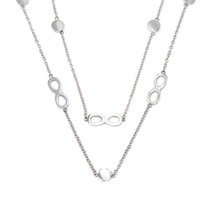 Stainless St Infinity/Disc Layered Neck - Mimmic Fashion Jewelry