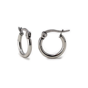 Stainless Steel 1/2-inch Hoop Earrings - Mimmic Fashion Jewelry
