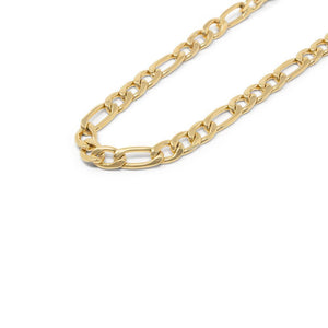Stainless Steel 24 Inch PVD Gold Figaro Polished Chain 6mm - Mimmic Fashion Jewelry