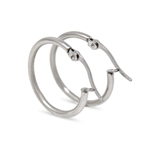 Stainless Steel 25MM Hoop Earrings - Mimmic Fashion Jewelry