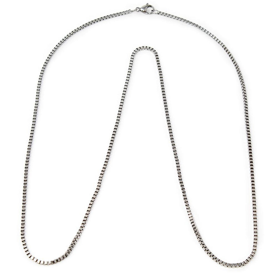 Stainless Steel 2MM Box Chain Men's Necklace 30 Inch - Mimmic Fashion Jewelry