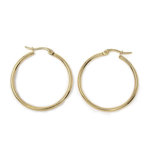Stainless Steel 30MM Hoop Earrings Gold Plated - Mimmic Fashion Jewelry