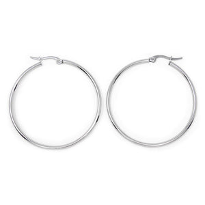Stainless Steel 40MM Hoop Earrings - Mimmic Fashion Jewelry
