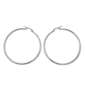 Stainless Steel 50MM Hoop Earrings - Mimmic Fashion Jewelry