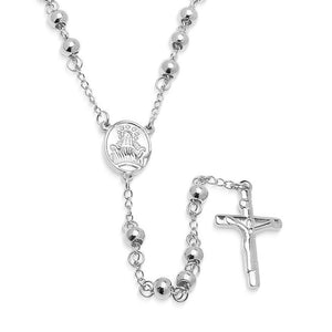Stainless Steel 6MM Religious Rosary Men's Necklace