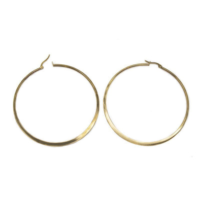 Men's black stainless steel hoop earrings with clips