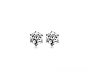 Stainless Steel 8MM CZ Round Stud Earrings