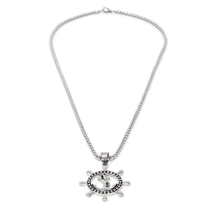Stainless Steel Anchor Wheel Pendant - Mimmic Fashion Jewelry