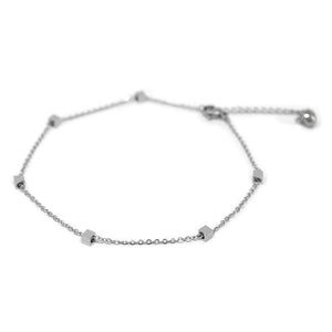 Stainless Steel Anklet Tiny Cubes - Mimmic Fashion Jewelry