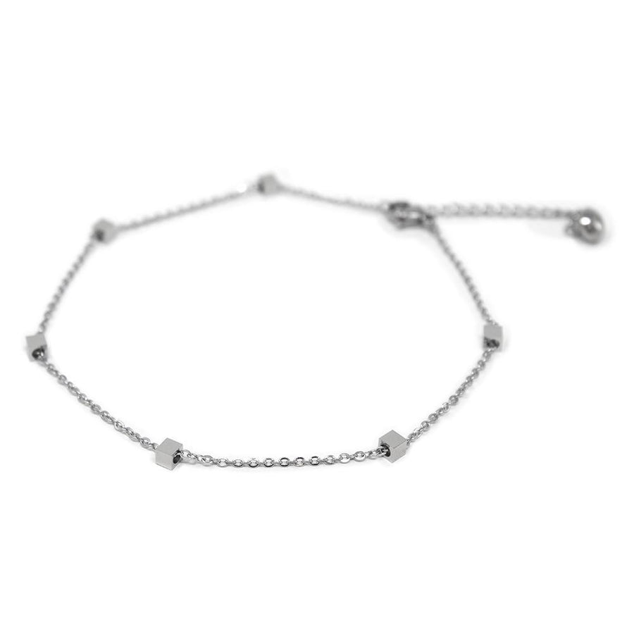Stainless Steel Anklet Tiny Cubes - Mimmic Fashion Jewelry