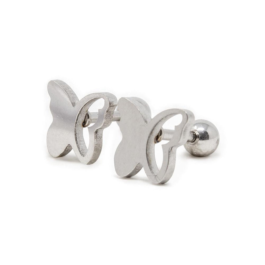 Stainless Steel Baby Stud Earrings Butterfly - Mimmic Fashion Jewelry