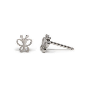 Stainless Steel Baby Stud Earrings Mini Butterfly - Mimmic Fashion Jewelry