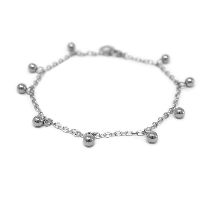 Stainless Steel Ball Charm Anklet - Mimmic Fashion Jewelry