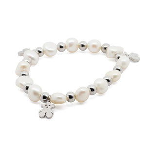 Stainless ST Bear Stretch Bracelet Pearl - Mimmic Fashion Jewelry