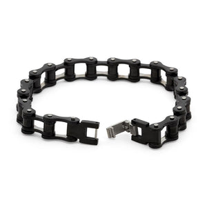 Stainless St Bikers Chain Bracelet Black IP - Mimmic Fashion Jewelry