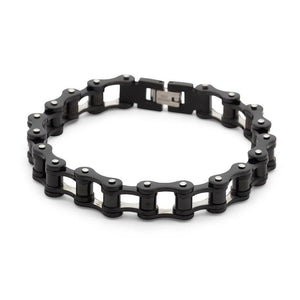 Stainless St Bikers Chain Bracelet Black IP - Mimmic Fashion Jewelry