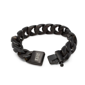 Stainless St Black IP Curb Bracelet - Mimmic Fashion Jewelry