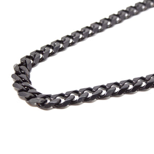 Stainless Steel Black Ion Plated Curb Chain Necklace - Mimmic Fashion Jewelry