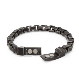 Stainless Steel Black Ion Plated ID and Tube Silicone Bracelet - Mimmic Fashion Jewelry