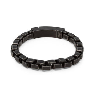 Stainless Steel Black Ion Plated ID and Tube Silicone Bracelet - Mimmic Fashion Jewelry